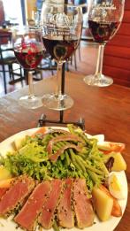 St Clair Wine flight with salade nicoise
